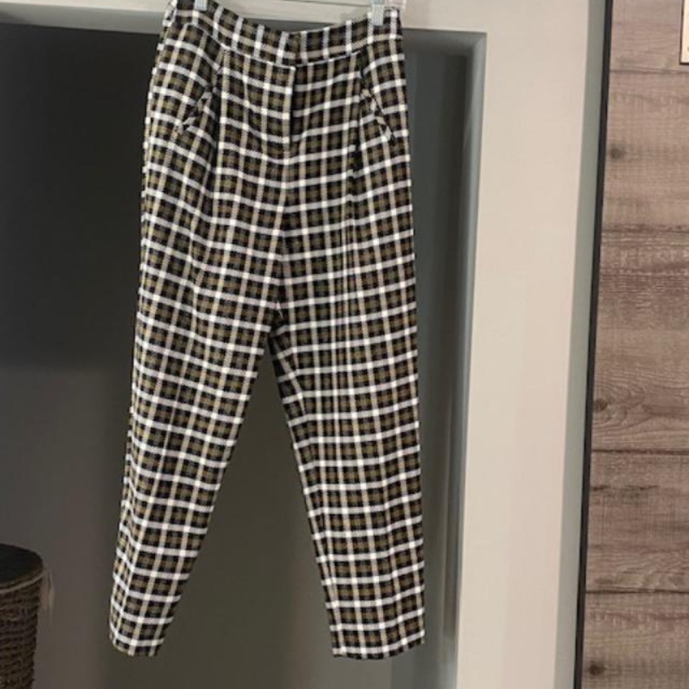 TOPSHOP Black/White/Golden Brown Slacks/Pants - Size US 4